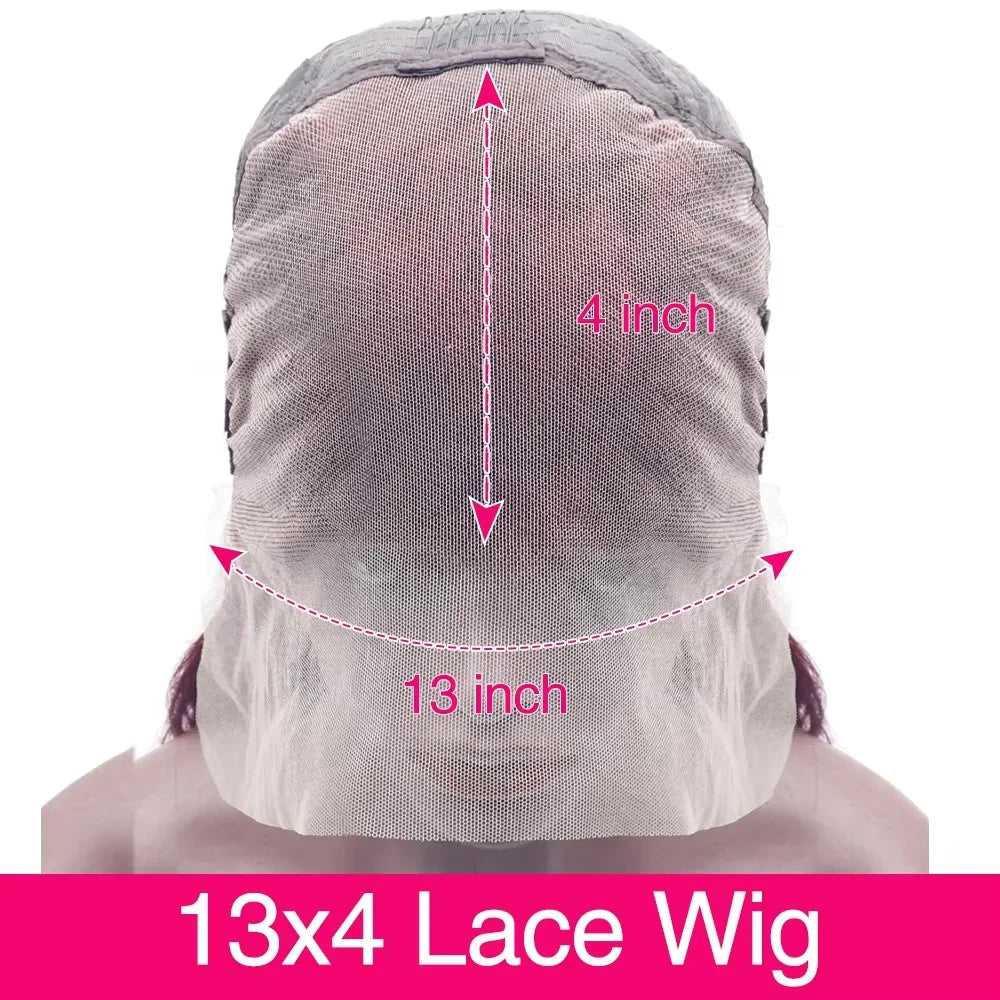 13x4 HD Lace Front Wigs 200 Density Preplucked Prebleached 99J Burgundy Colored 8-14 InchStraight Short Bob Human Hair Wigs Khamik Shop Online