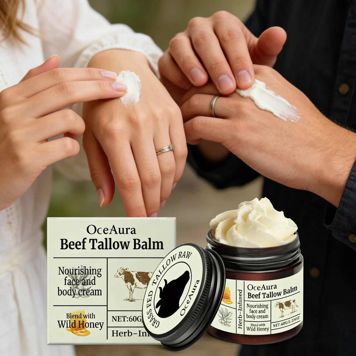 Beef Tallow Balm Deep Moisturizing Nourishing Brightening Skin Long-Lasting Fragrance Refreshing Care Face Body Lotion
