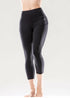 Jolie High-Waisted Capri Leggings with Hip Pockets Black Lavender