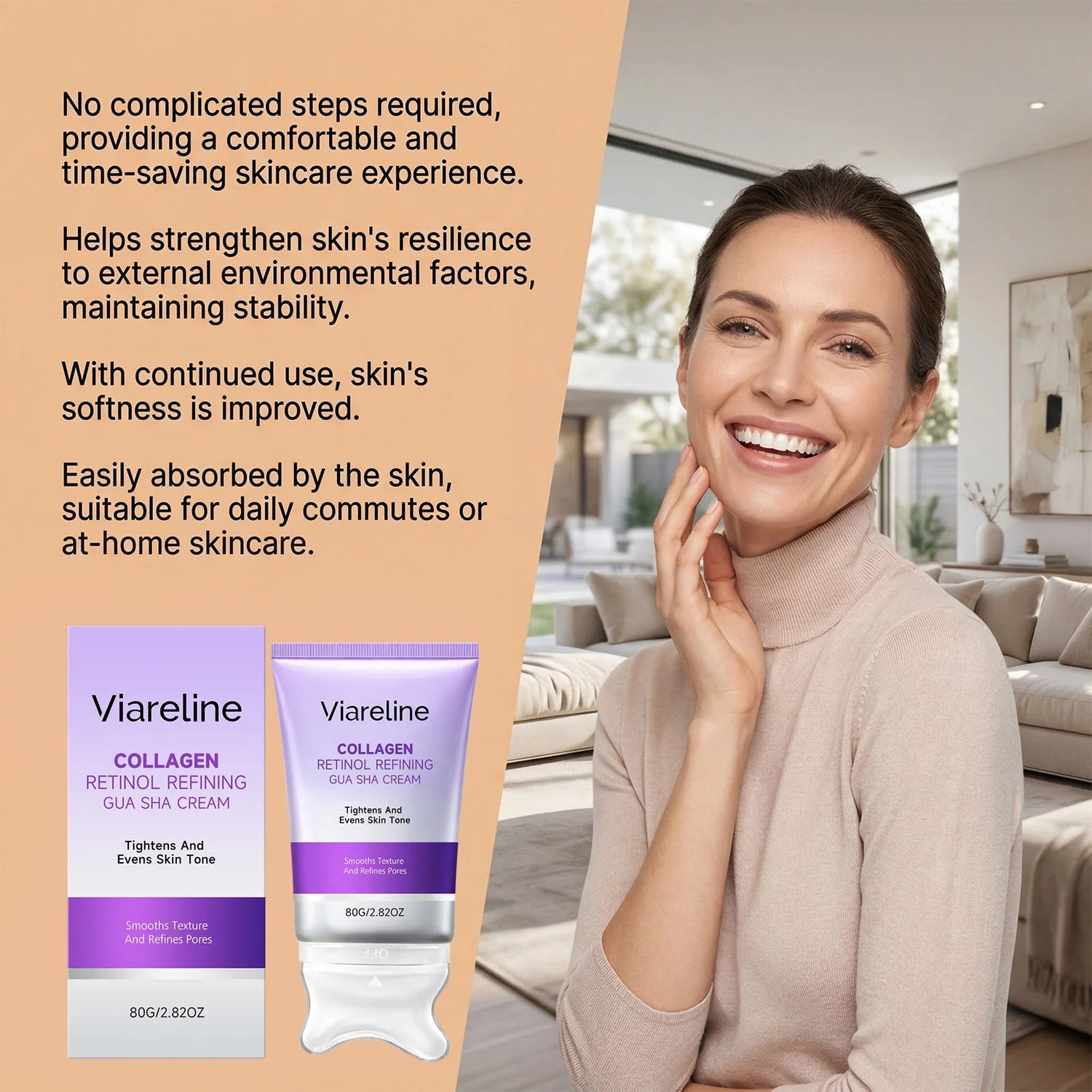 Collagen Retinol Gua Sha Cream Face Massagertightening Lifting Even Skin Tone Define Facial Lines Moisturizing Skin Care 80g Khamik Shop Online