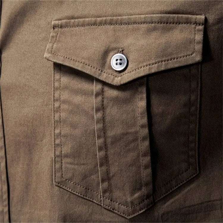 AIOPESON 2026 Business Cotton Pocket Shirt Long Sleeve Quality For Casual Slim Fit Solid Color Men Shirts Khamik Shop Online