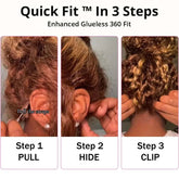Highlight Ombre Hidden Strap 360 Drawstring Wigs Human Hair Pre Plucked Pre Bleached 260 Density Deep Wave Full Lace Frontal Wig Khamik Shop Online