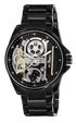 Montre homme argentée à affichage analogique avec fonction vocale, bracelet cuir noir, idéale seniors et malvoyants