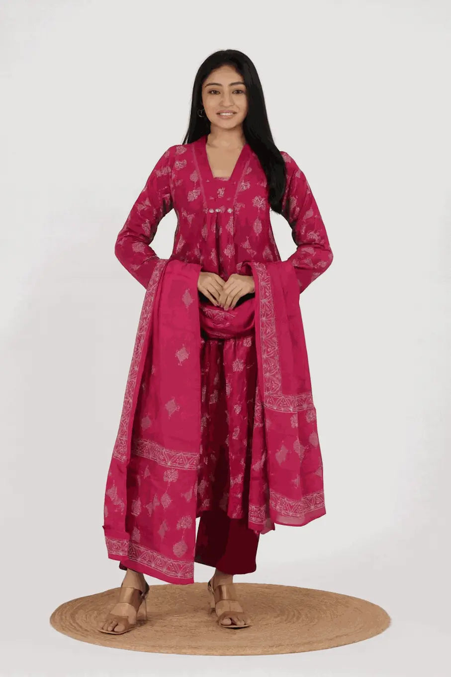 Women Daily Wear Kurti Pant Set Lavender Thalassa