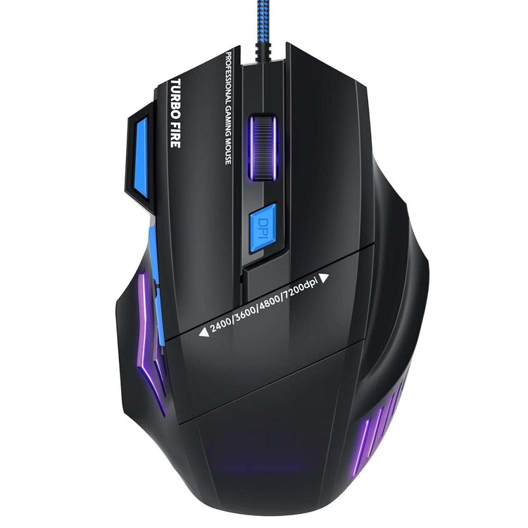 Souris gaming câblée noire 7200 DPI RGB ergonomique pour une précision optimale