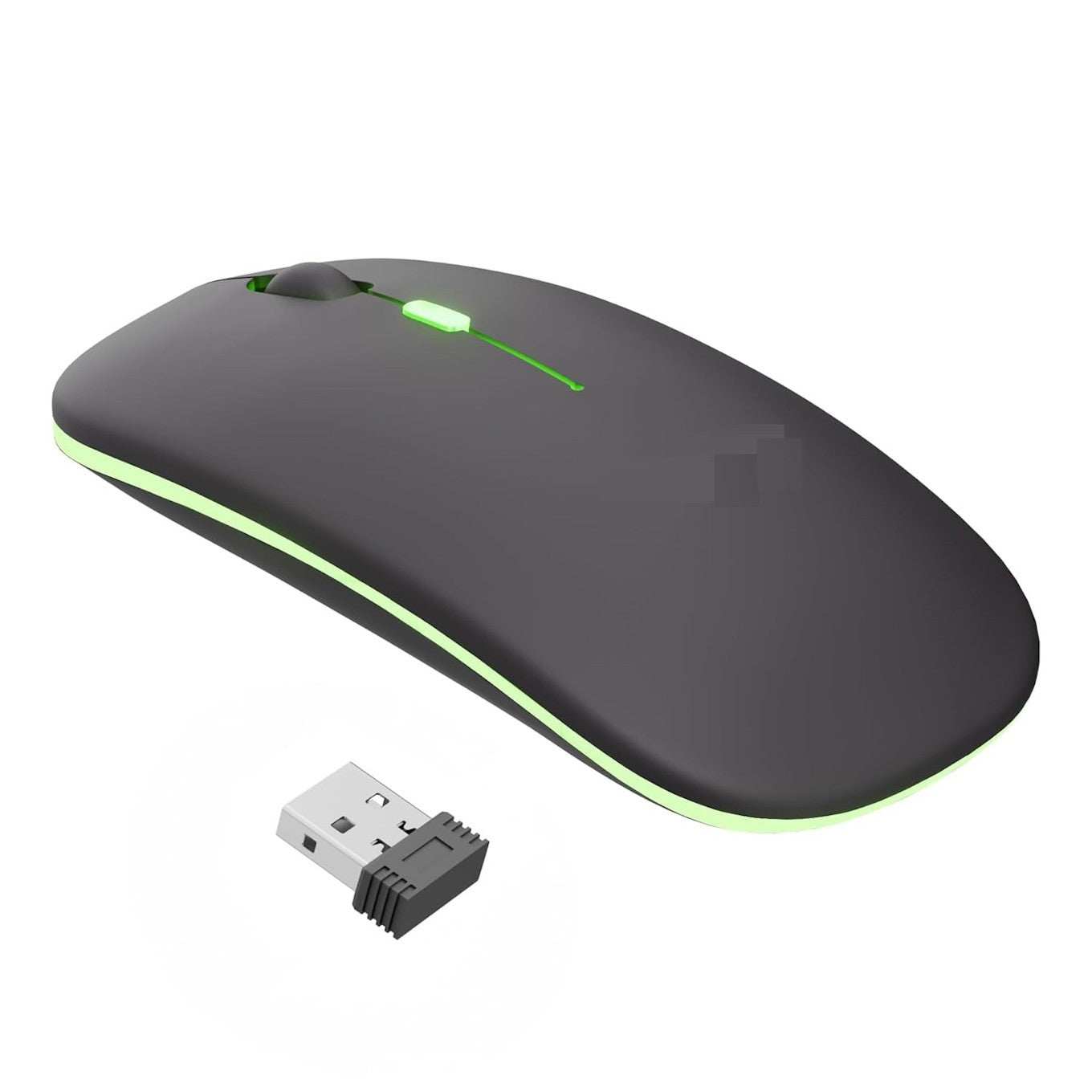 Souris sans fil double mode avec éclairage LED rechargeable ergonomique pour productivité et précision