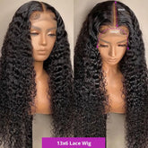 13x4 HD Transparent Lace Front Jerry Curl Human Hair Wigs 200% Density Cerise Alfie