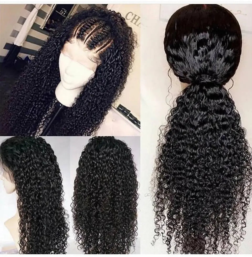 13x4 HD Transparent Lace Front Jerry Curl Human Hair Wigs 200% Density Cerise Alfie