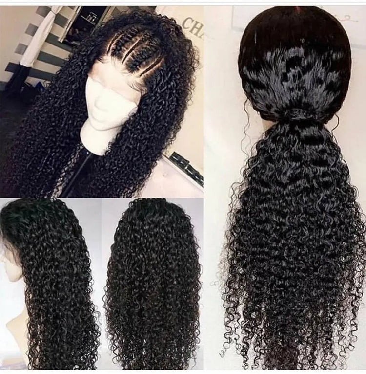 13x4 HD Transparent Lace Front Jerry Curl Human Hair Wigs 200% Density Cerise Alfie