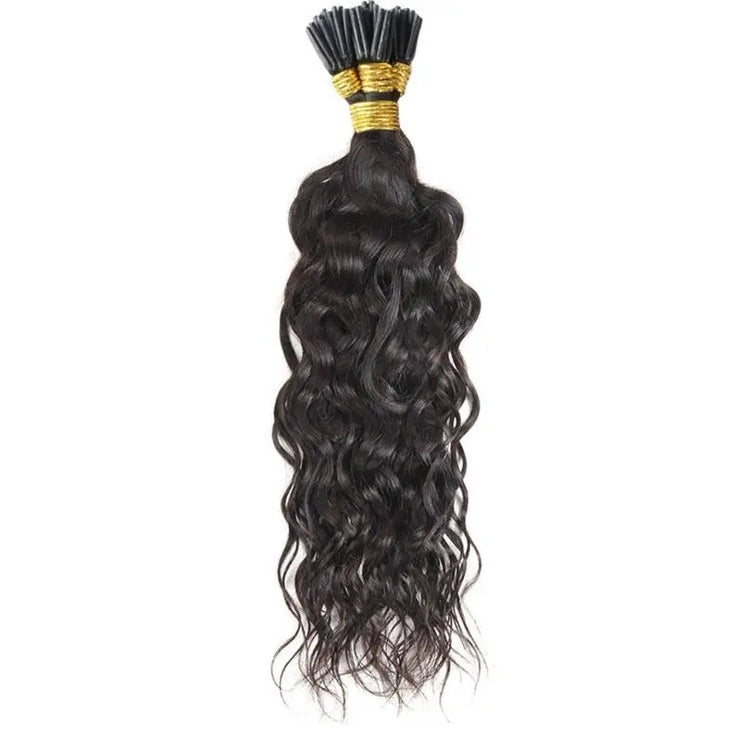 Water Wave Human Hair i Tip Microlinks Bulk Braiding Human Hair Bundle Cerise Alfie