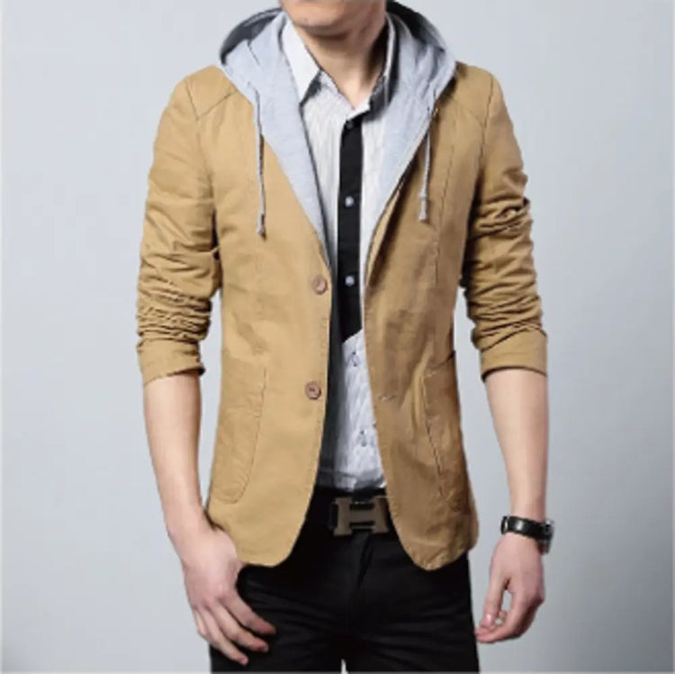 Mens Street Style Hooded Blazer Yellow Pandora
