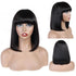 Straight Bob Human Hair Wigs with Bangs for Black Women Brazilian Full Cerise Alfie