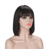 Straight Bob Human Hair Wigs with Bangs for Black Women Brazilian Full Cerise Alfie