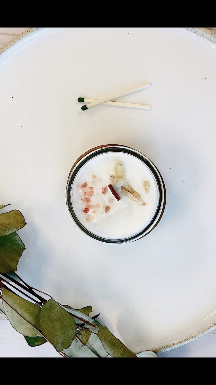 Space Clearing Candle/ Intention Candle / Organic Soy Candle / Candle White Smokey