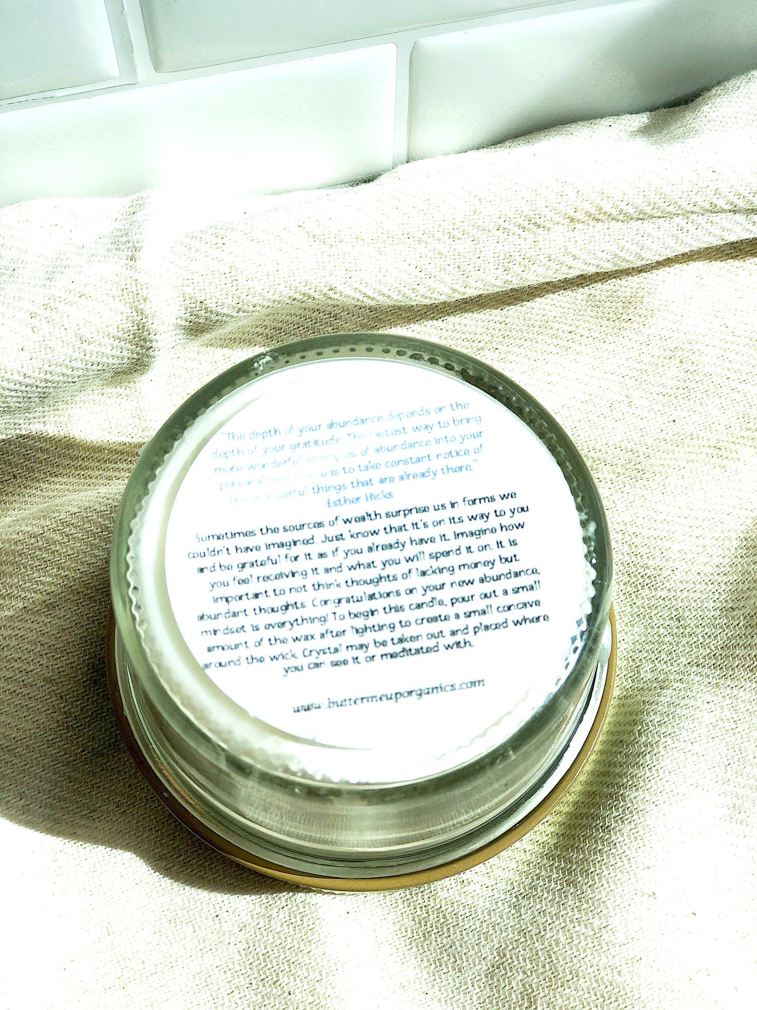 Abundance Candle / Ritual Candle / Intention Candle / Hand Poured White Smokey
