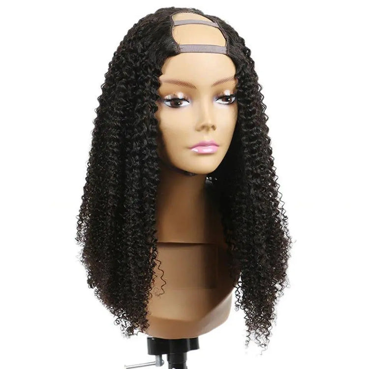 U Part Wig Kinky Curly Human Hair Wigs For Black Women Brazilian Remy Cerise Alfie
