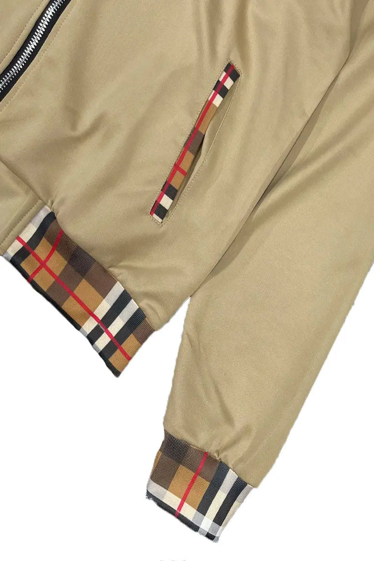 Checkered Detail Track Jacket Set Lime Milo