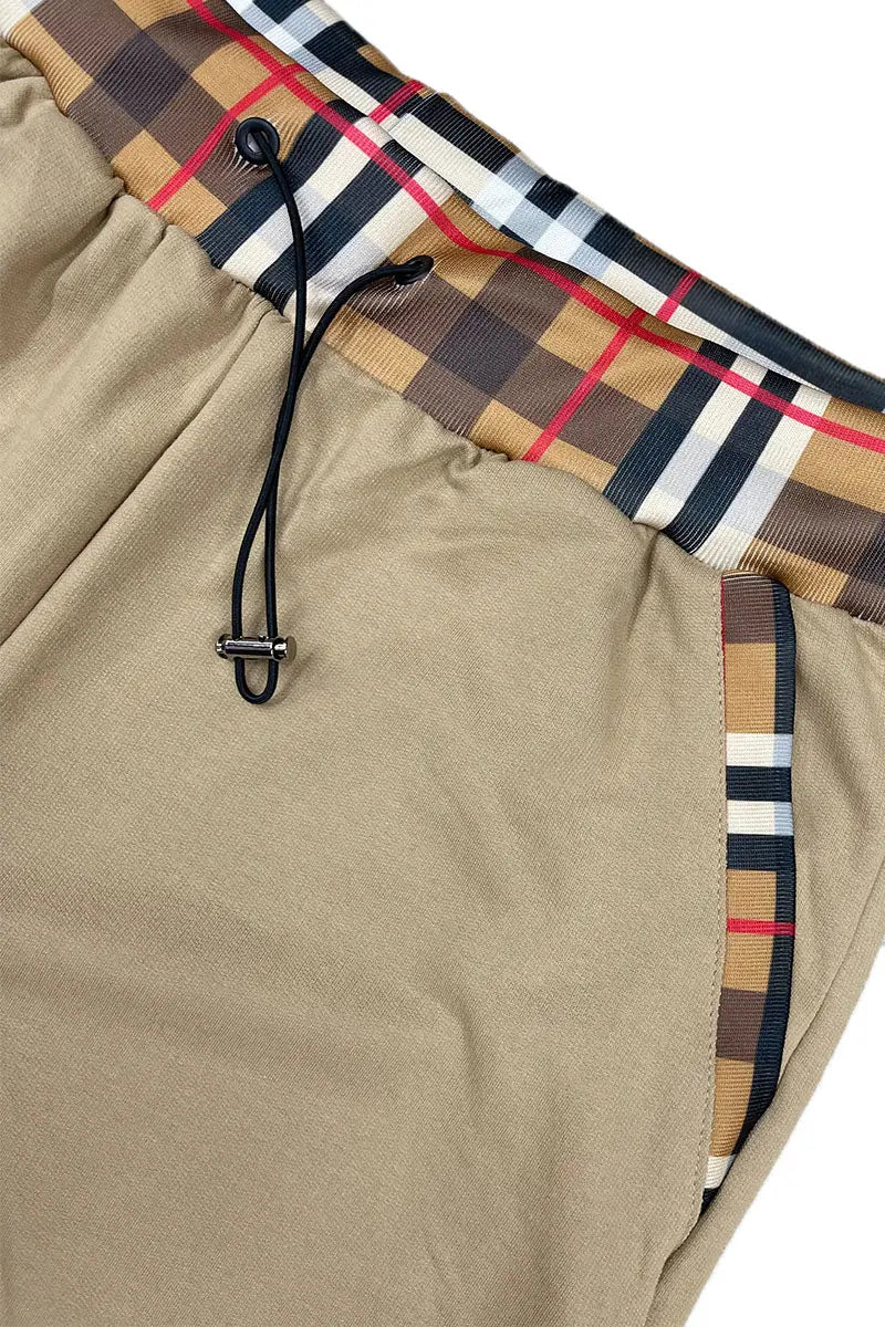 Checkered Detail Shorts EMS4102 Lime Milo