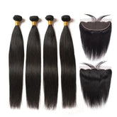 BeuMax 10A Grade 3/4 Straight Hair bundles with 13x4 Frontal Cerise Alfie