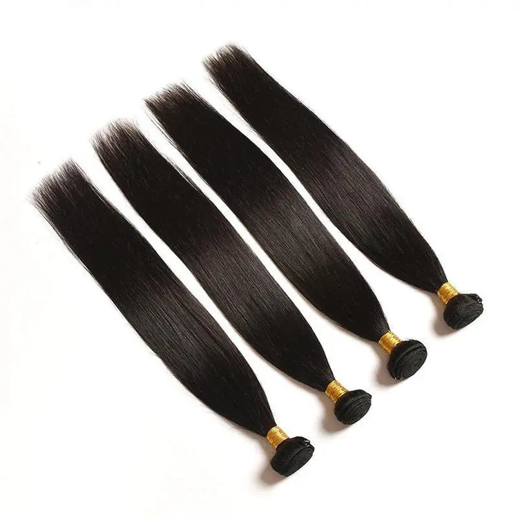 BeuMax 10A Grade 3/4 Straight Hair Bundles with 4x4 Closure Brazilian Cerise Alfie