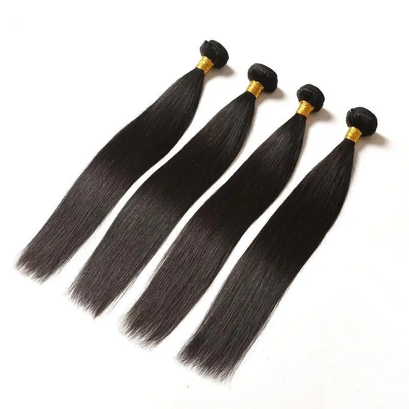 BeuMax 10A Grade 3/4 Straight Hair Bundles with 4x4 Closure Brazilian Cerise Alfie