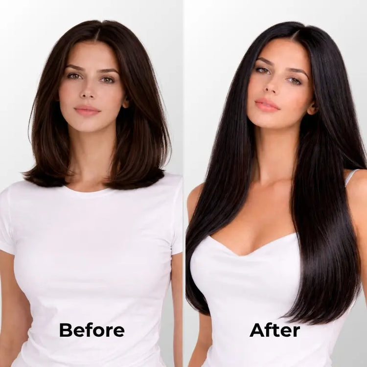 Natural Black (1B) Halo Hair Extensions (100g-120g) Ivory Blackhaw