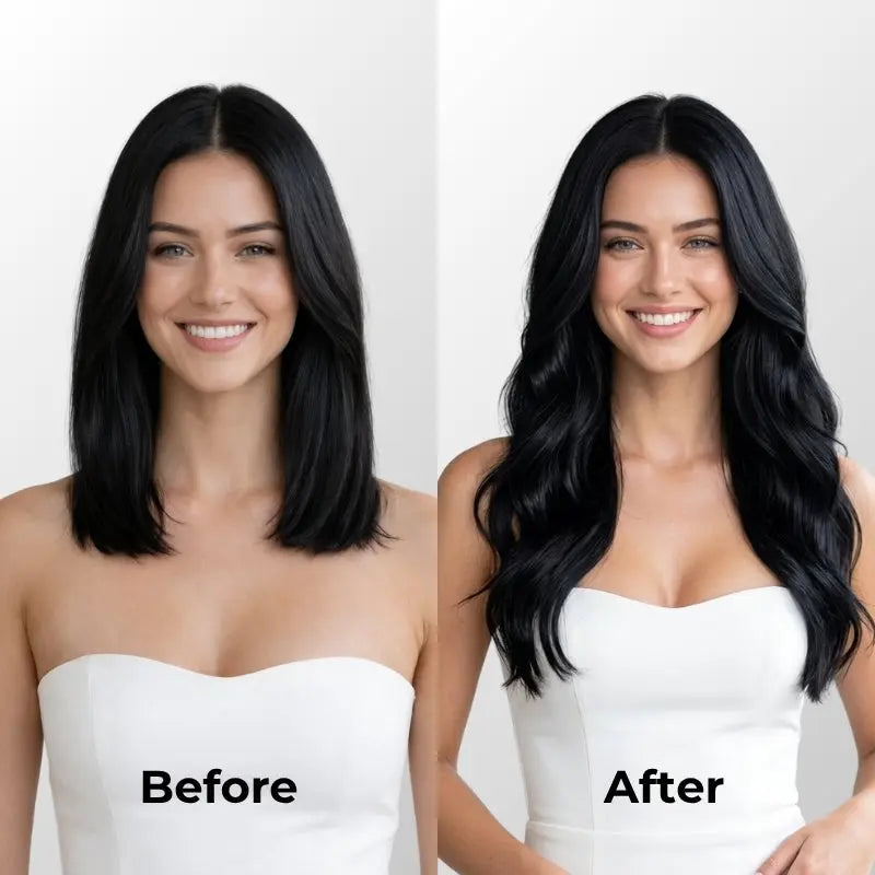 Jet Black (1) Genius Weft Hair Extensions (50g - 100g) Ivory Blackhaw
