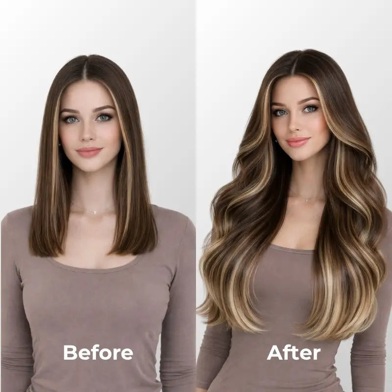 Caramel Blonde Balayage (1A/1A+3Q+9C) I-Tip Hair Extensions (50g-100g) Ivory Blackhaw