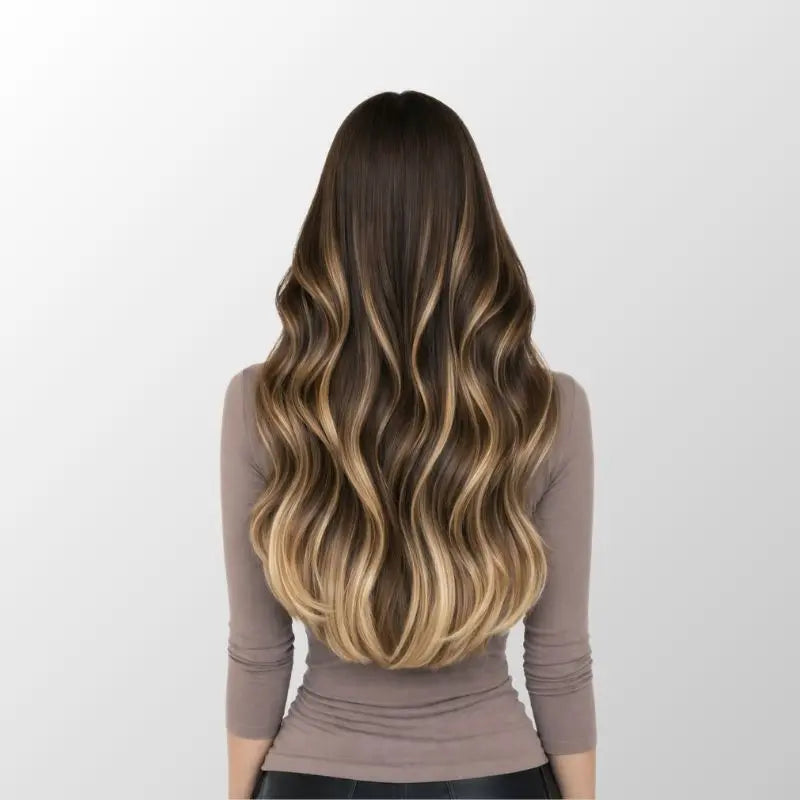 Caramel Blonde Balayage (1A/1A+3Q+9C) I-Tip Hair Extensions (50g-100g) Ivory Blackhaw