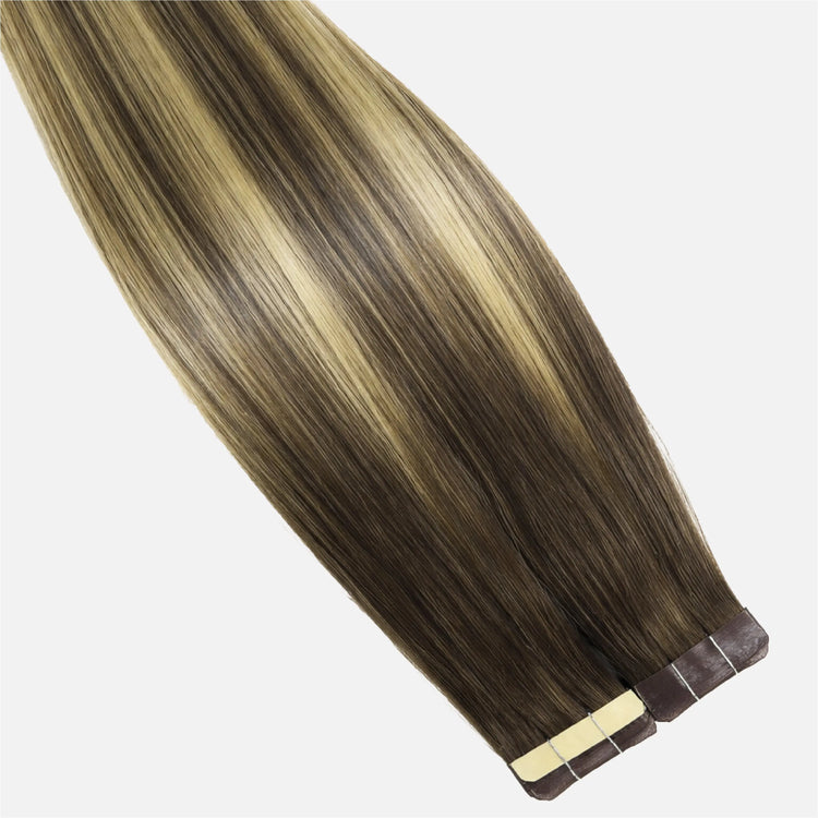 Caramel Blonde Balayage (1A/1A+3Q+9C) Mini Tape In Hair Extensions Ivory Blackhaw