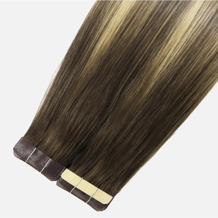 Caramel Blonde Balayage (1A/1A+3Q+9C) Mini Tape In Hair Extensions Ivory Blackhaw
