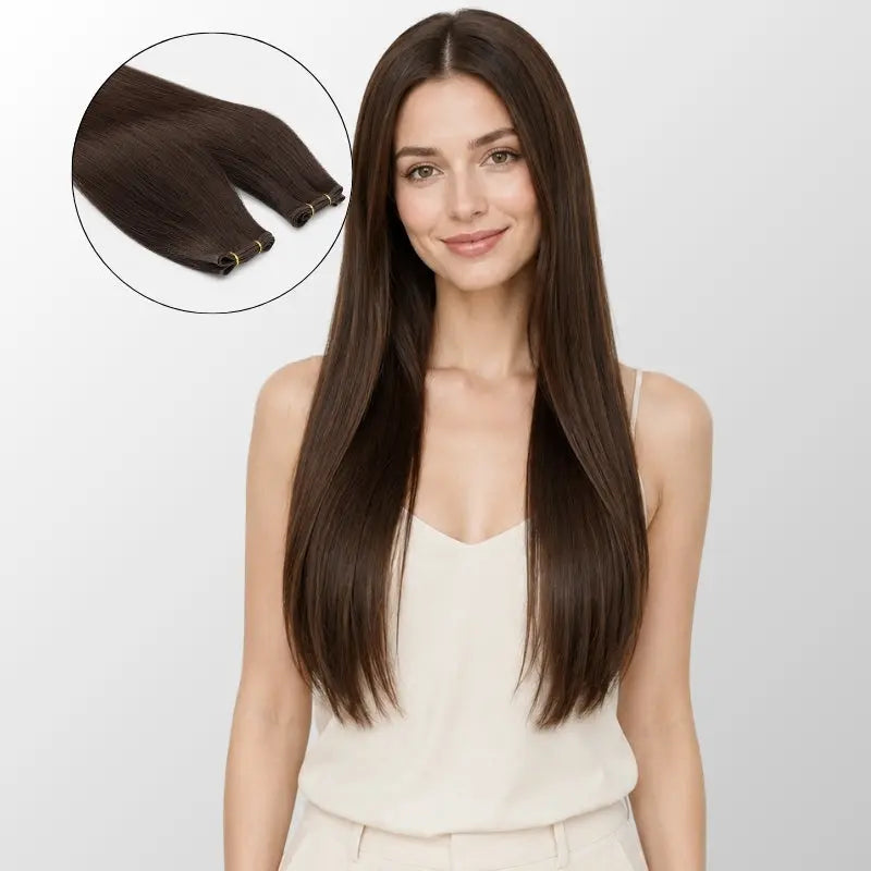 Chocolate Brown (2Q) Genius Weft Hair Extensions (50g - 100g) Ivory Blackhaw