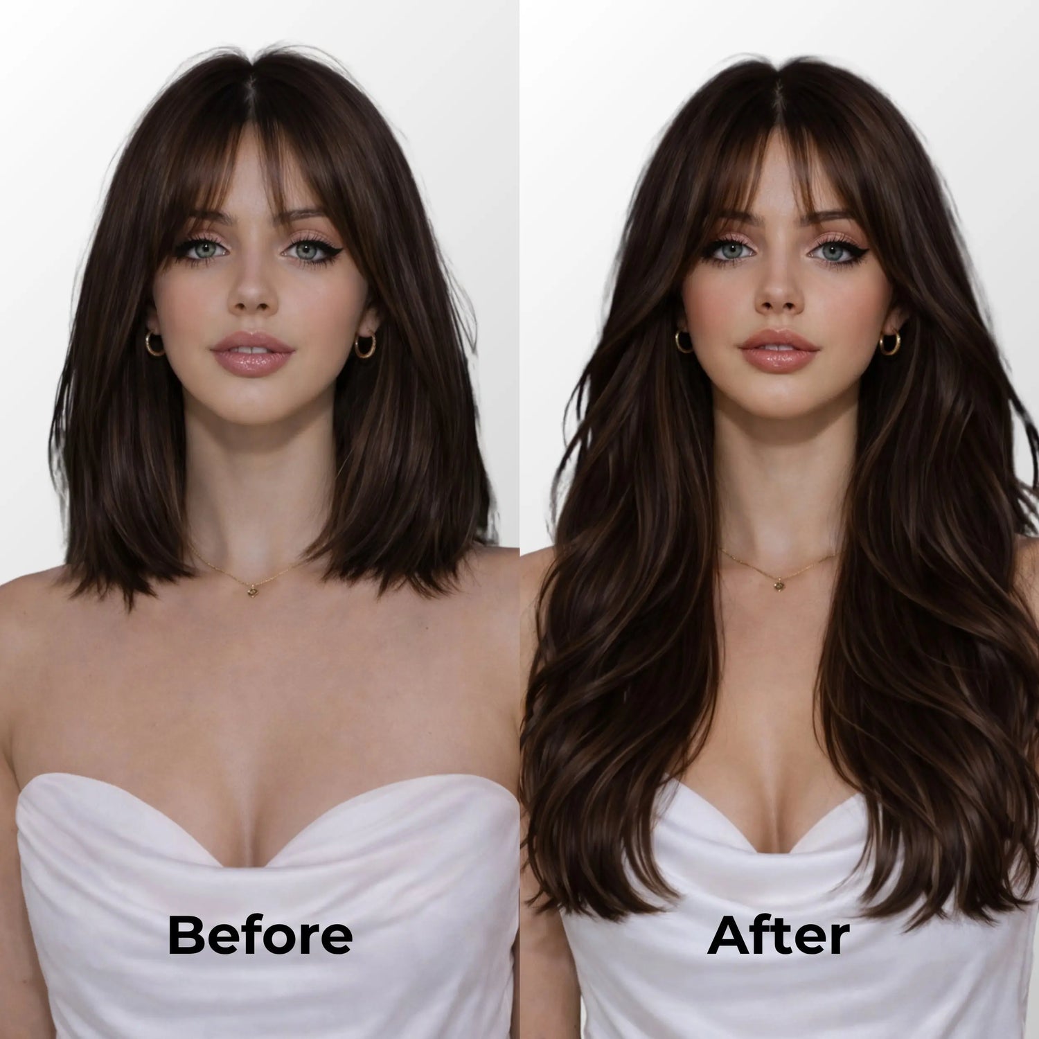 Dark Brown (2) Classic Clip-In Hair Extensions (120g-140g) Ivory Blackhaw