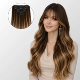 Dark Brown Balayage (2/2+6) Classic Clip-In Hair Extensions Ivory Blackhaw