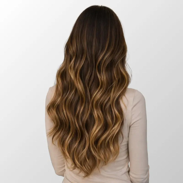 Dark Brown Balayage (2/2+6) Classic Clip-In Hair Extensions Ivory Blackhaw