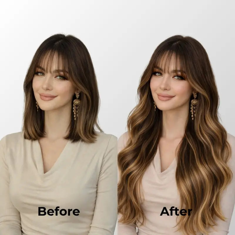 Dark Brown Balayage (2/2+6) Classic Clip-In Hair Extensions Ivory Blackhaw