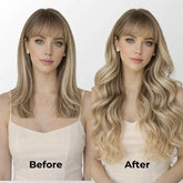 Golden Blonde Highlights (60C+6.2) Classic Clip-In Hair Extensions Ivory Blackhaw