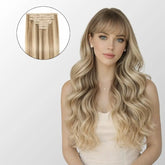 Golden Blonde Highlights (60C+6.2) Classic Clip-In Hair Extensions Ivory Blackhaw