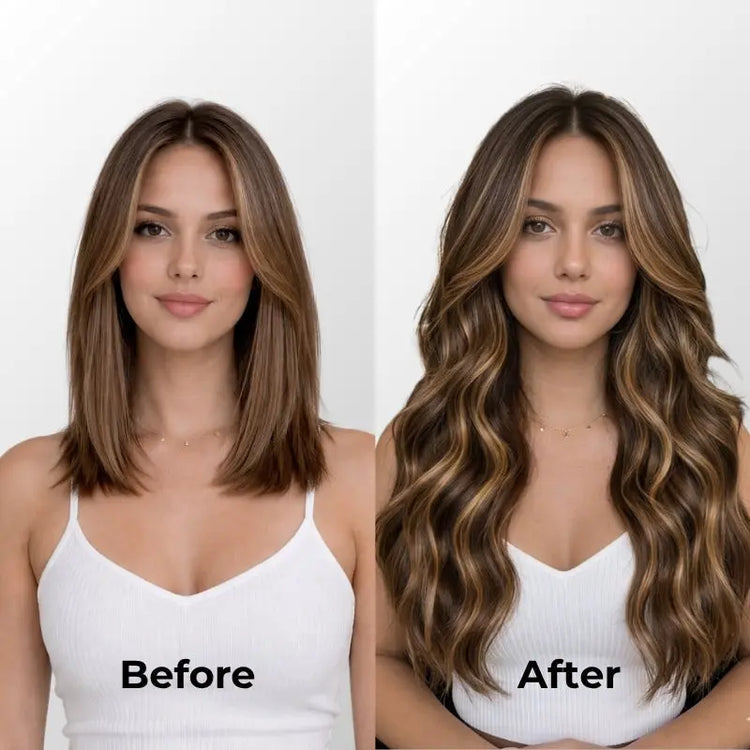 Honey Blonde Balayage (1A/1A+4Q) Genius Weft Hair Extensions (50g - Ivory Blackhaw
