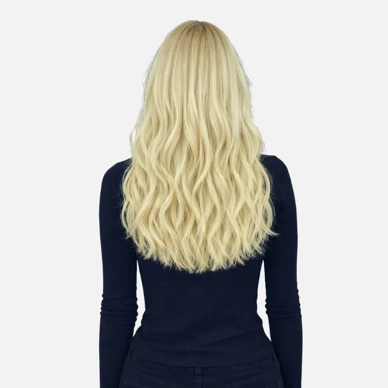 Light Blonde Highlights (9C+60C) Full Clip-In Hair Extensions Ivory Blackhaw