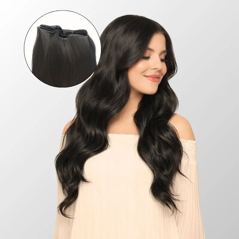 Natural Black (1B) Genius Weft Hair Extensions (50g - 100g) Ivory Blackhaw