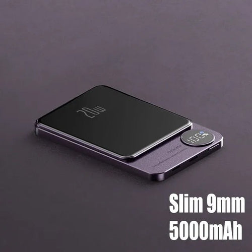 Magnetic Power Bank Wireless External Auxiliary Battery Pack Taupe Gaia