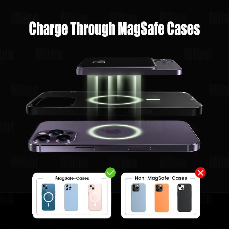 Magnetic Power Bank Wireless External Auxiliary Battery Pack Taupe Gaia
