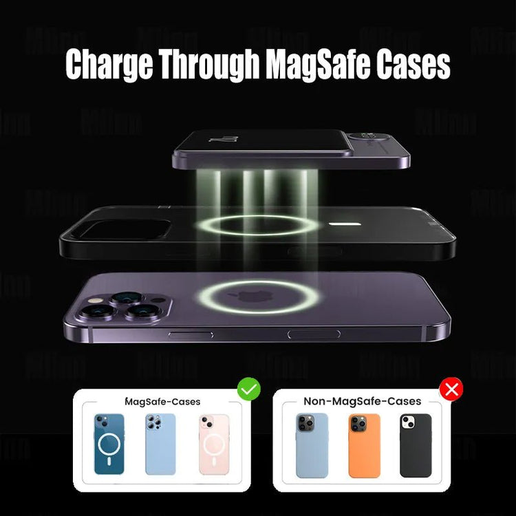 Magnetic Power Bank Wireless External Auxiliary Battery Pack Taupe Gaia