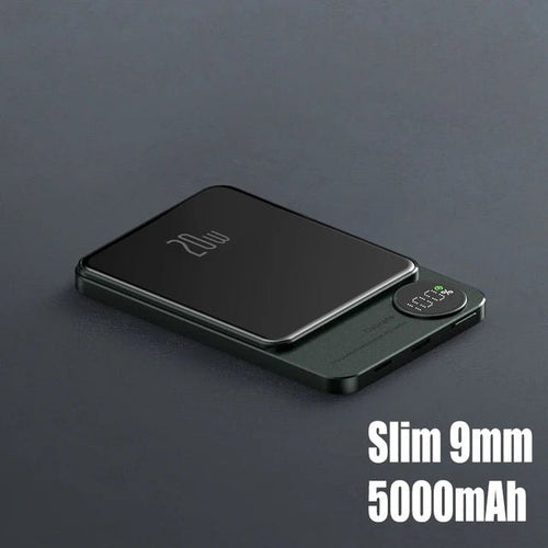 Magnetic Power Bank Wireless External Auxiliary Battery Pack Taupe Gaia