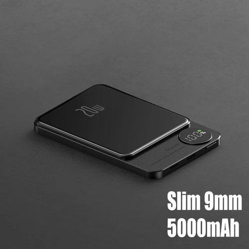 Magnetic Power Bank Wireless External Auxiliary Battery Pack Taupe Gaia