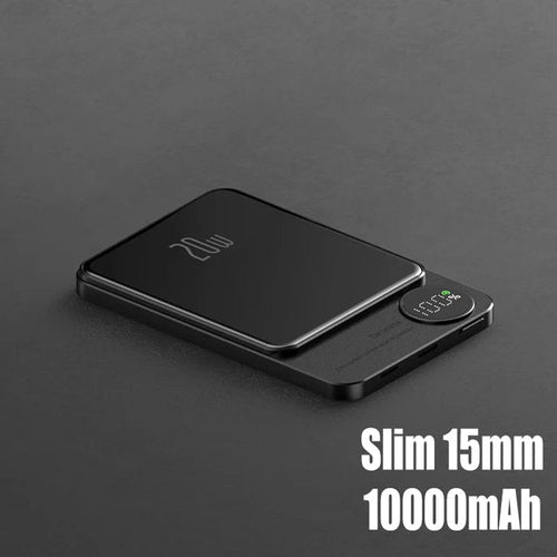 Magnetic Power Bank Wireless External Auxiliary Battery Pack Taupe Gaia
