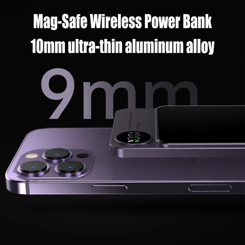 Magnetic Power Bank Wireless External Auxiliary Battery Pack Taupe Gaia