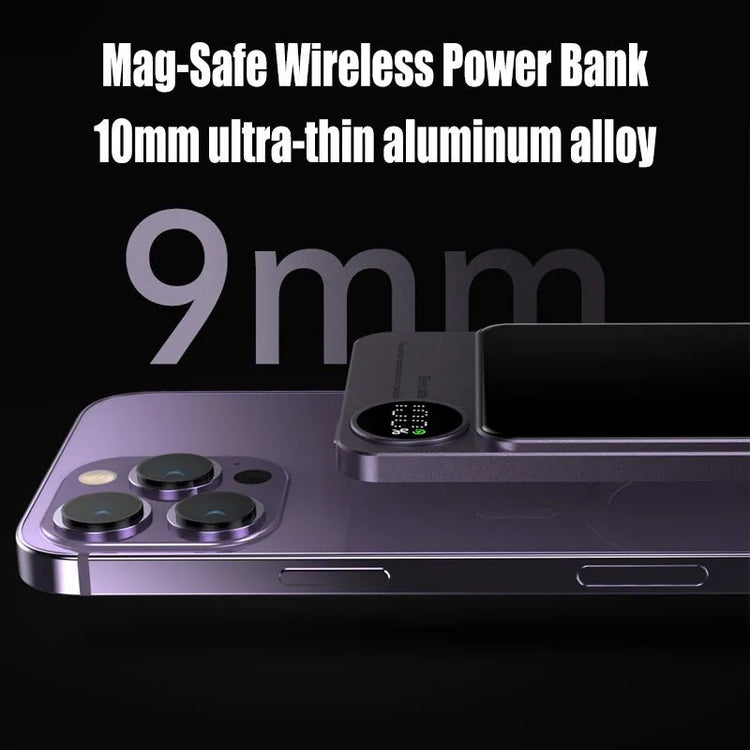 Magnetic Power Bank Wireless External Auxiliary Battery Pack Taupe Gaia
