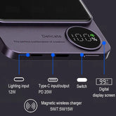 Magnetic Power Bank Wireless External Auxiliary Battery Pack Taupe Gaia